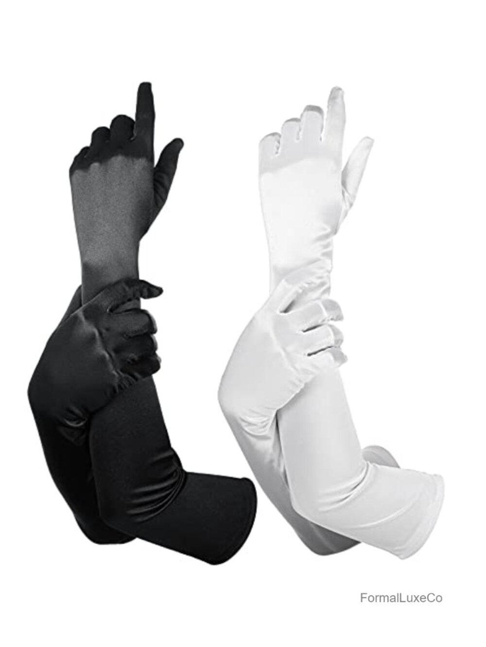Long Satin Opera Gloves Elbow Length Cosplay Wedding 1920s